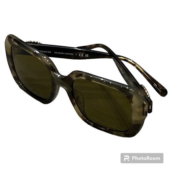 Coach Milky Moss Green Tortoise 53mm square sunglasses HC8329U New with case - Picture 3 of 10